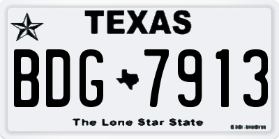 TX license plate BDG7913
