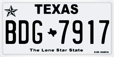 TX license plate BDG7917