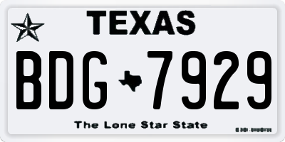 TX license plate BDG7929