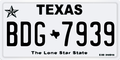 TX license plate BDG7939