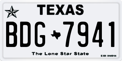 TX license plate BDG7941
