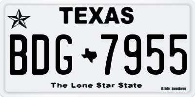 TX license plate BDG7955