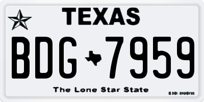 TX license plate BDG7959