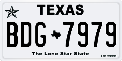 TX license plate BDG7979