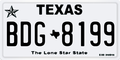 TX license plate BDG8199
