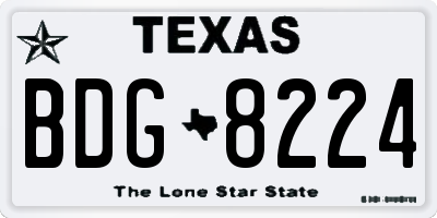 TX license plate BDG8224