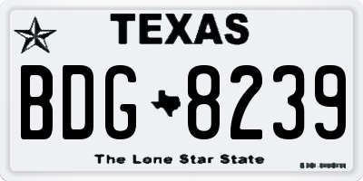 TX license plate BDG8239