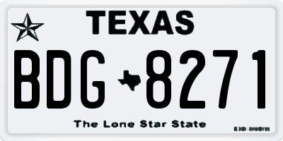 TX license plate BDG8271