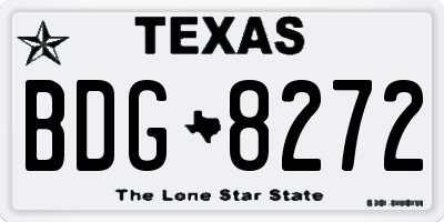 TX license plate BDG8272