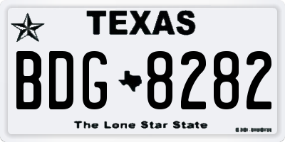 TX license plate BDG8282