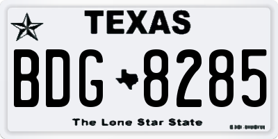 TX license plate BDG8285