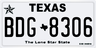 TX license plate BDG8306
