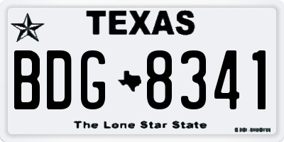 TX license plate BDG8341