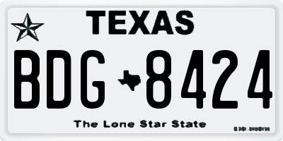 TX license plate BDG8424