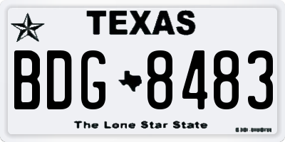 TX license plate BDG8483