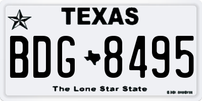 TX license plate BDG8495