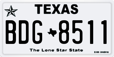TX license plate BDG8511