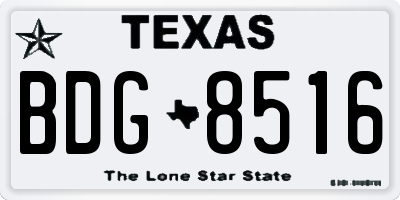 TX license plate BDG8516