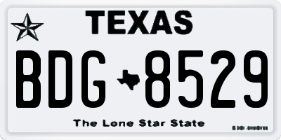 TX license plate BDG8529