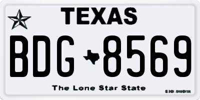 TX license plate BDG8569