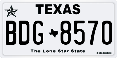 TX license plate BDG8570