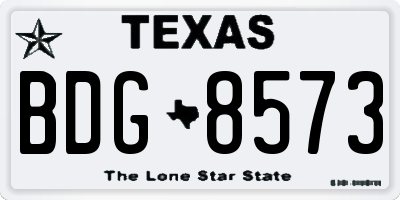 TX license plate BDG8573