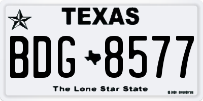 TX license plate BDG8577