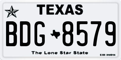 TX license plate BDG8579