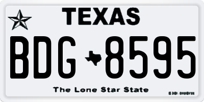 TX license plate BDG8595