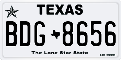 TX license plate BDG8656
