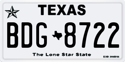 TX license plate BDG8722