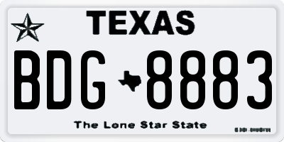 TX license plate BDG8883
