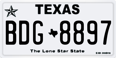 TX license plate BDG8897