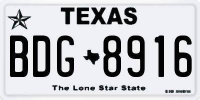 TX license plate BDG8916