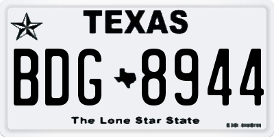 TX license plate BDG8944