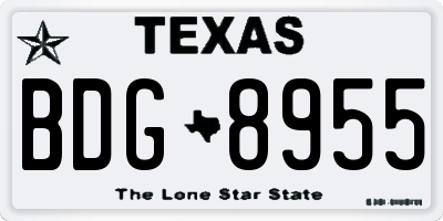 TX license plate BDG8955