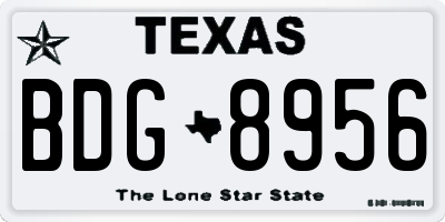 TX license plate BDG8956