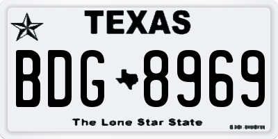 TX license plate BDG8969