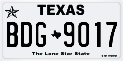 TX license plate BDG9017