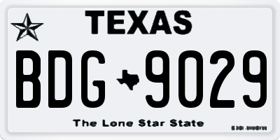 TX license plate BDG9029