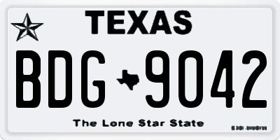 TX license plate BDG9042