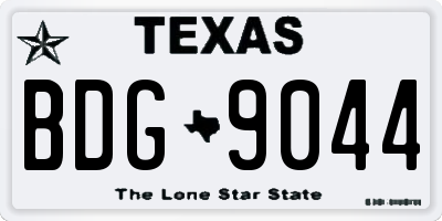 TX license plate BDG9044