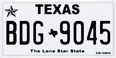 TX license plate BDG9045