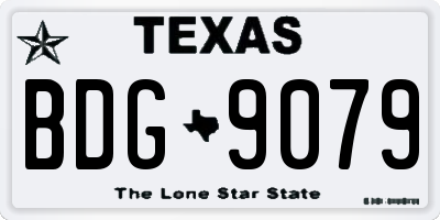 TX license plate BDG9079