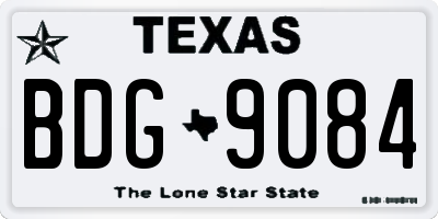 TX license plate BDG9084