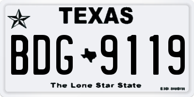 TX license plate BDG9119