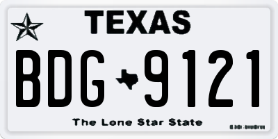 TX license plate BDG9121