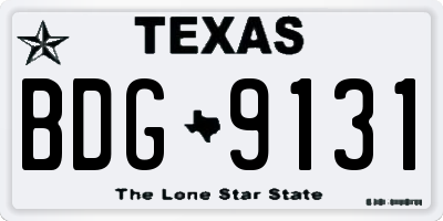 TX license plate BDG9131