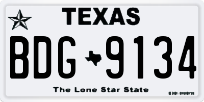 TX license plate BDG9134