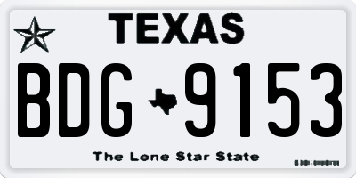 TX license plate BDG9153